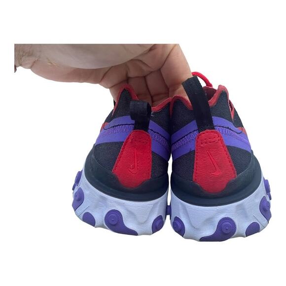 Nike React Element 55 Womenns 7.5 Black Red Purple CQ9903-001  Running Sneakers - Picture 11 of 16